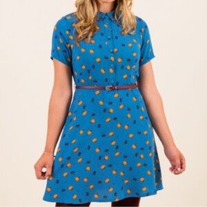 New Harkel Teal Pumpkin Dress Size 6 Retro Style Modcloth